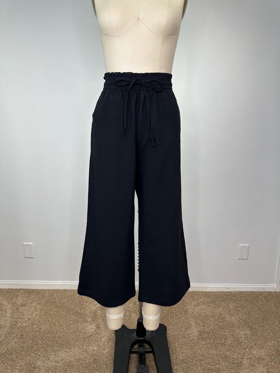 Black Linen Gaucho Pants - image 3