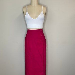 Fuchsia Wrap 3 Button Midi Skirt