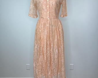elegant lace ball dresses Elegant Lace A-line Long Sleeve High Neck Vintage Wedding Dress WD032 US16 / Ivory main image 0