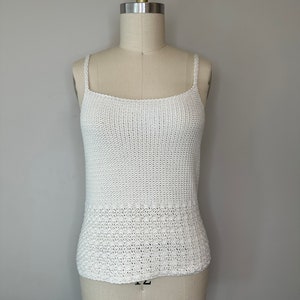 LRL Creme Stricken Ärmellose Bluse