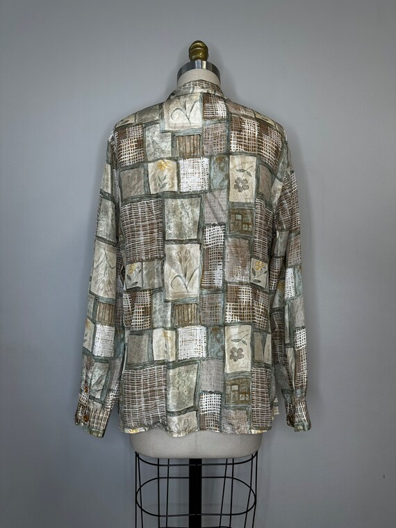 Fern Squared Silk Button Down Blouse - image 7