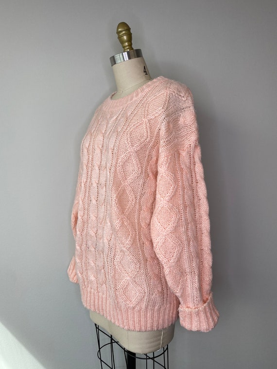 Vintage Peach Acrylic Knit Sweater - image 3