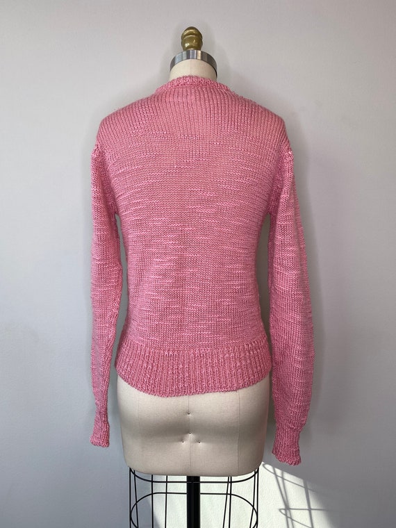 Bubble gum Pink V-Neck Knit Sweater - image 4