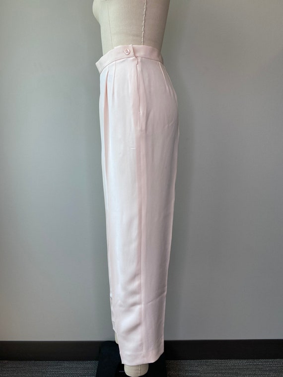 Vintage Dusty Pink Silk Trousers - image 3