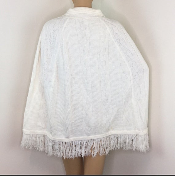 Vintage Ivory Knit Cape - image 3