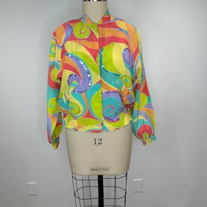 Diane Gilman Silk Bomber Jacket with Sequins