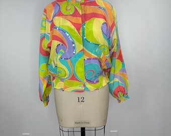 Diane Gilman Silk Bomber Jacket with Sequins
