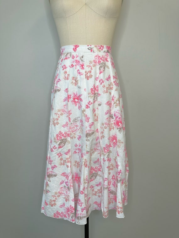 Coldwater Creek Romantic Pink & White Skirt