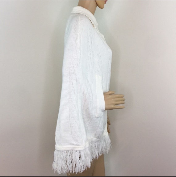 Vintage Ivory Knit Cape - image 2