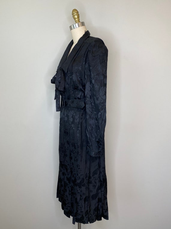 Black Silk Secretary Dress - image 4