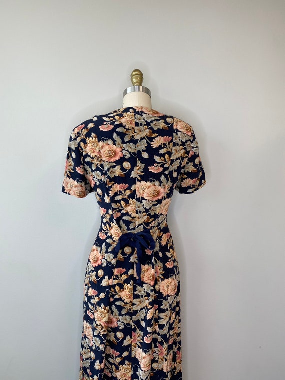 Botanical Blue Button Down Day Dress - image 8