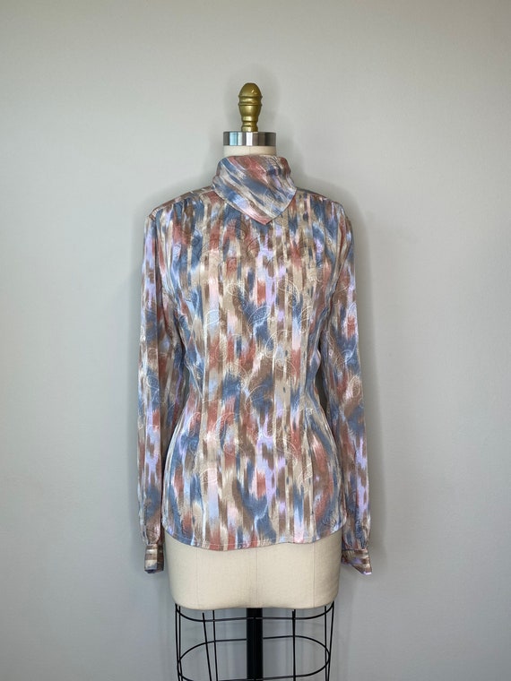 90s WaterColor Long Sleeve Blouse