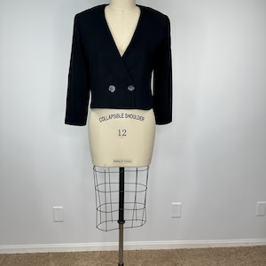 Vintage Black Crop Blazer