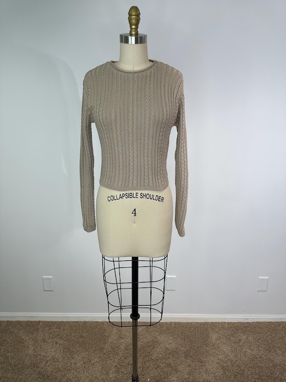 Express Tricot Oatmeal Pullover Sweater