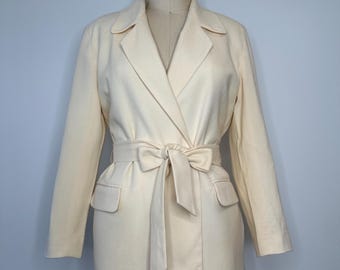 Vintage Creme Blazer mit Gürtel