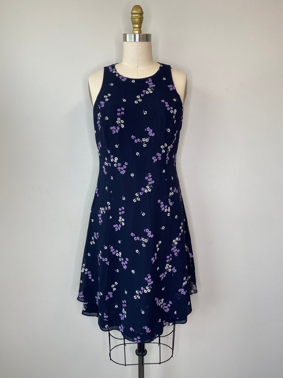 Purple Floral short Dress