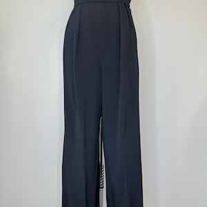 Black Straight Crepe Leg Trousers