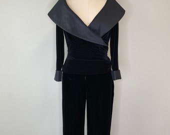 The Limited Velour Black Straight Leg Pants