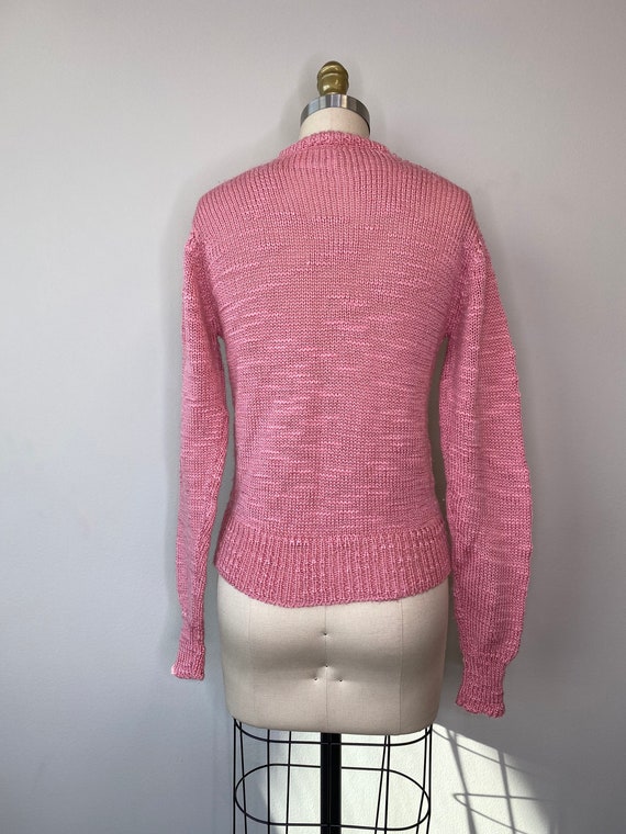 Bubble gum Pink V-Neck Knit Sweater - image 5