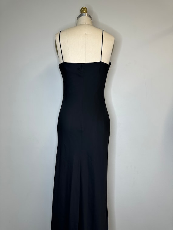 Vintage Long Evening Gown Cowl Neck Dress - image 7
