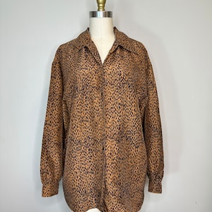 The Limited Leopard Silk Button Down Blouse