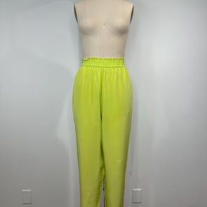 chartreuse silk joggers