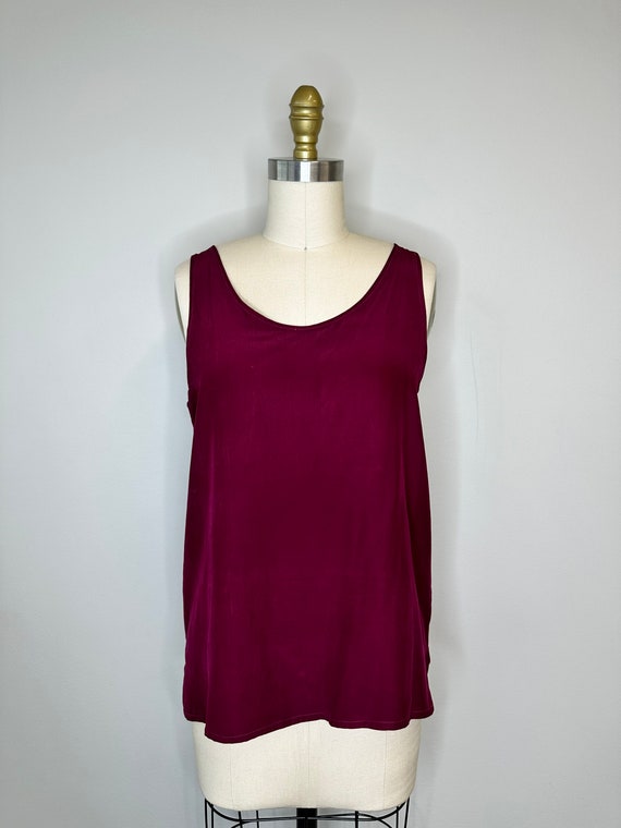 Burgundy Silk Camisole Top