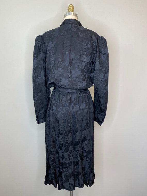 Black Silk Secretary Dress - image 10
