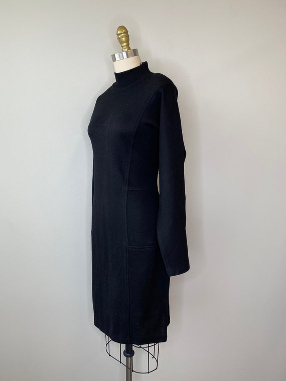 Black Thick Turtleneck Sweater Dress - image 5