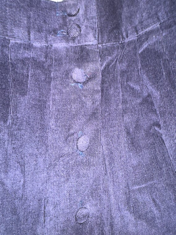 Navy Velour Button Down Round Skirt - image 5