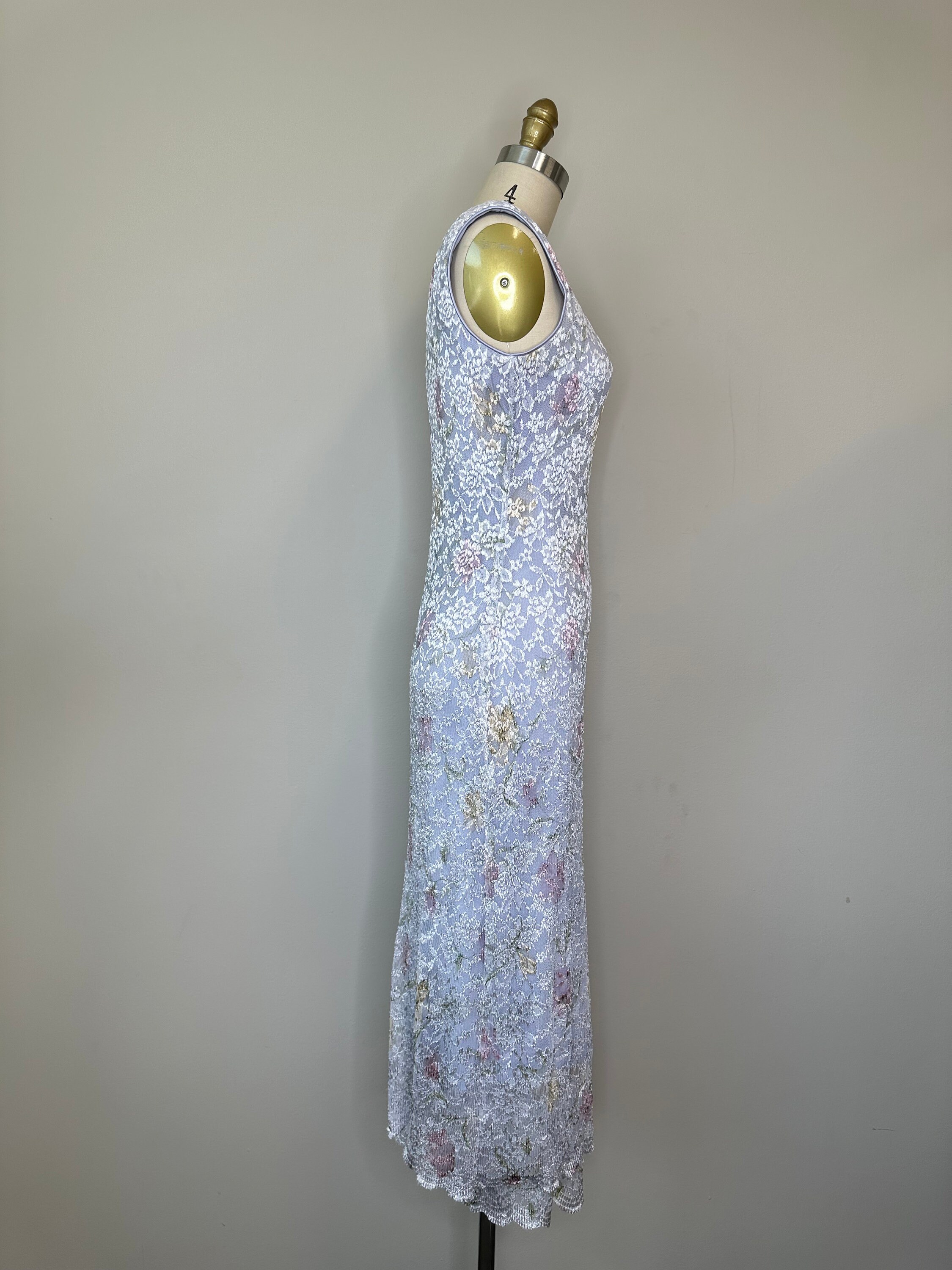 Off-the-shoulder Lace Appliqued A-line Dress Periwinkle