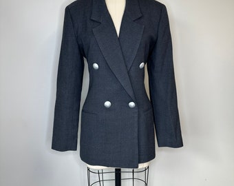 Taillierter Grauer Zweireihiger Blazer