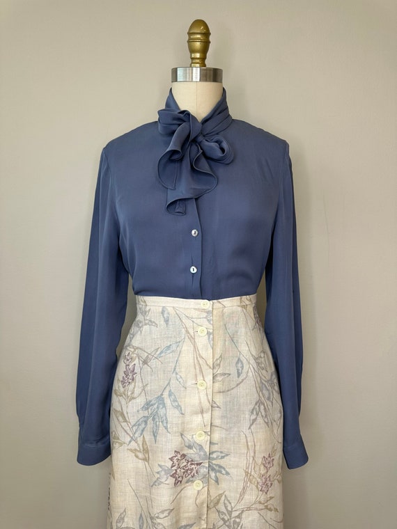 Liz Claiborne Cream Linen Pastel Floral Skirt - image 2