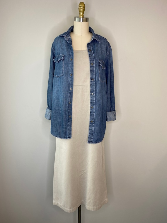 Vintage 90’s Tan Apron Dress - image 1