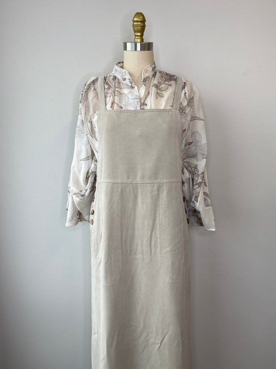 Vintage 90’s Tan Apron Dress - image 6