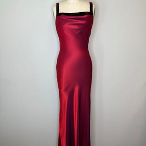 Vintage Cherry Red Cowl Neck Evening Gown