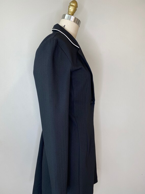 Vintage Blazer Dress with White Trim - image 2