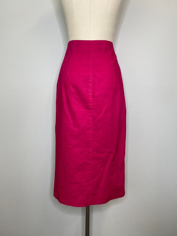 Fuchsia Wrap 3 Button Midi Skirt - image 6