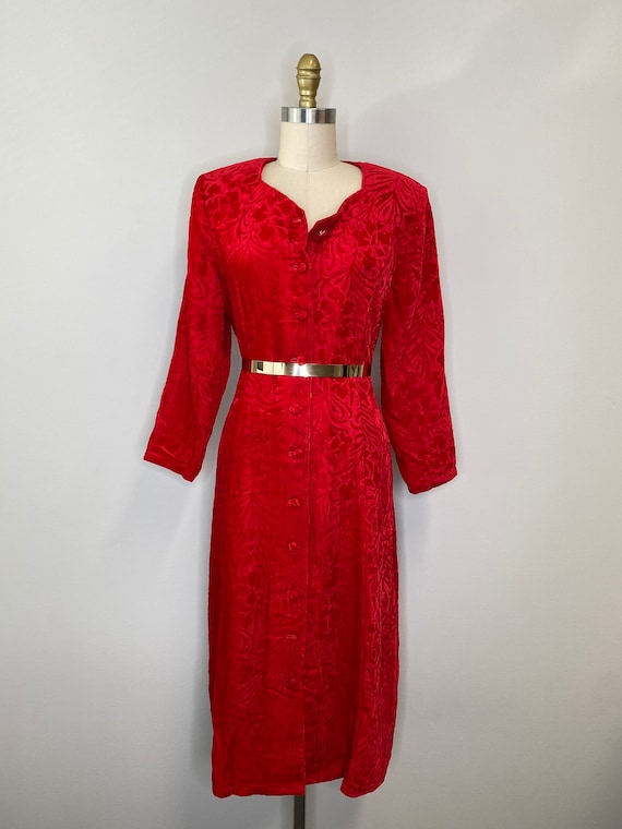 Red Velour Long Dress