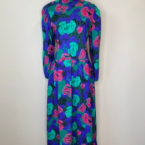 Vibrant Floral Long Sleeve Maxi Dress with Pockets