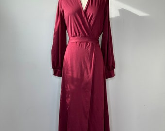 Cranberry Maxi faux wrap dress
