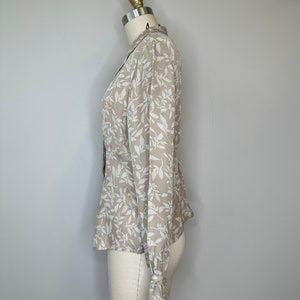 Kasper Silk Taupe and Beige Button Down Blouse image 5