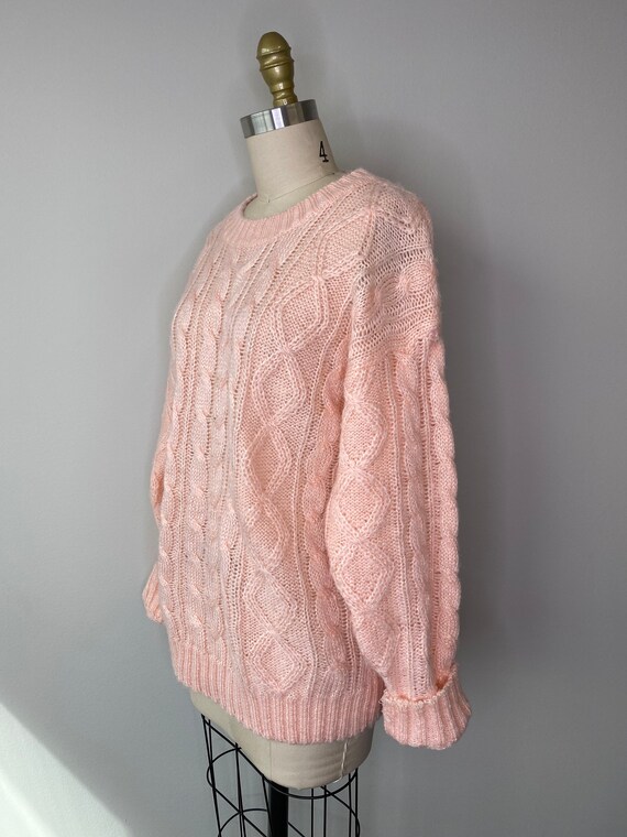 Vintage Peach Acrylic Knit Sweater - image 4