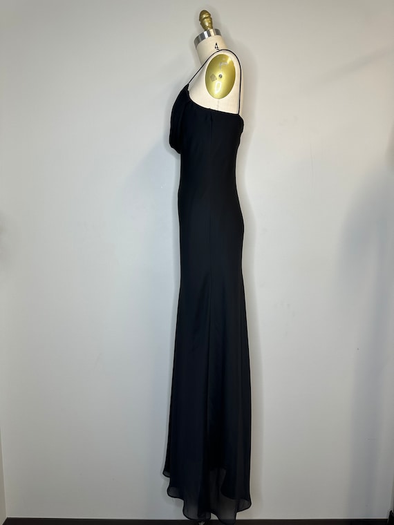 Vintage Long Evening Gown Cowl Neck Dress - image 6
