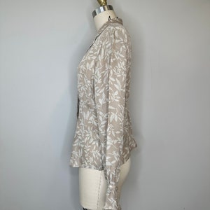 Kasper Silk Taupe and Beige Button Down Blouse image 3