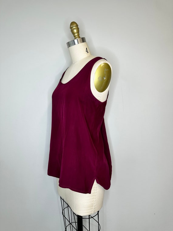 Burgundy Silk Camisole Top - image 2