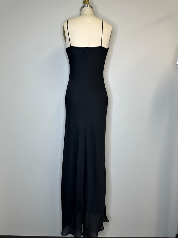 Vintage Long Evening Gown Cowl Neck Dress - image 8