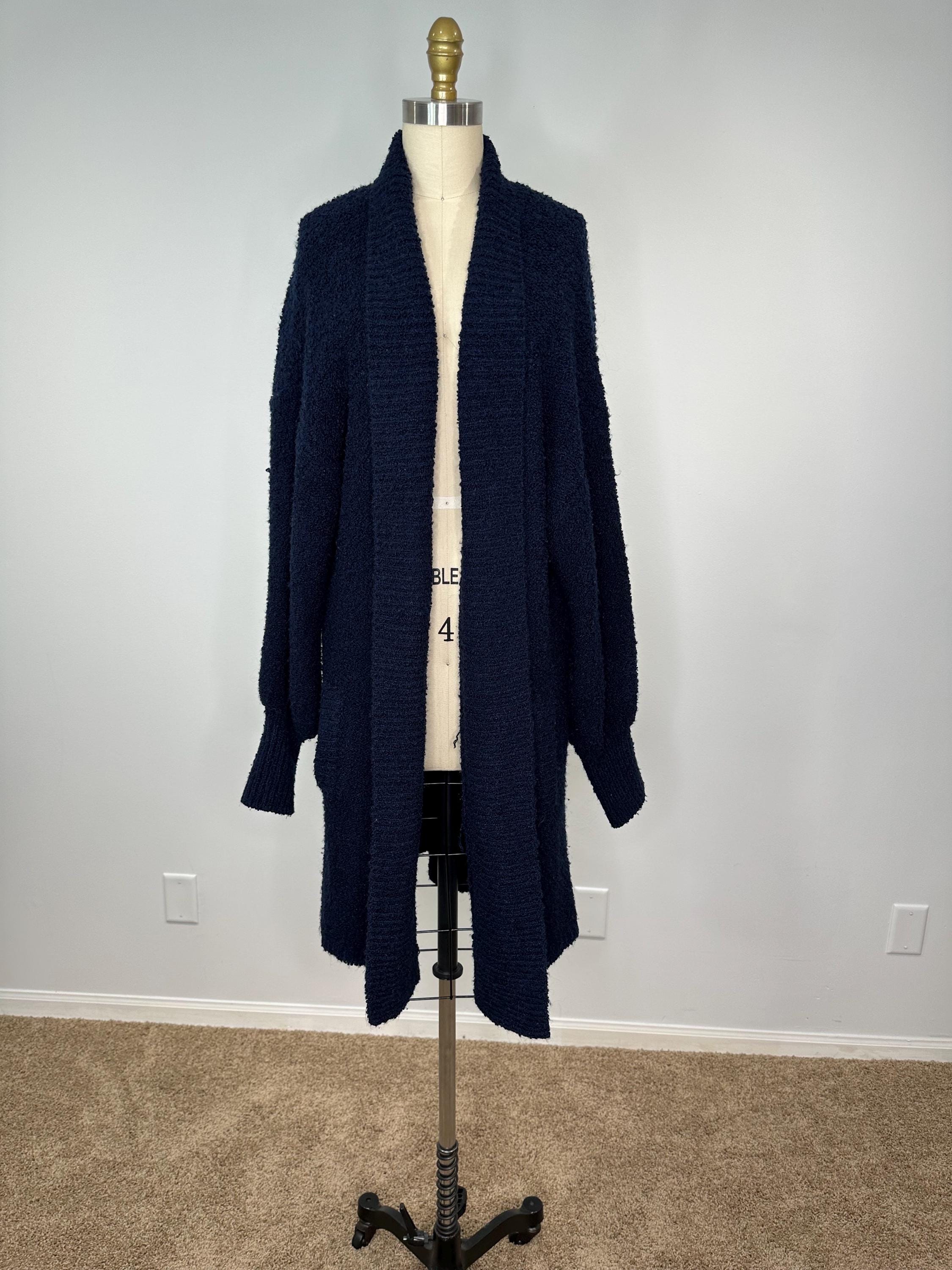 Vintage Knit Navy Oversized Cardigan - Etsy