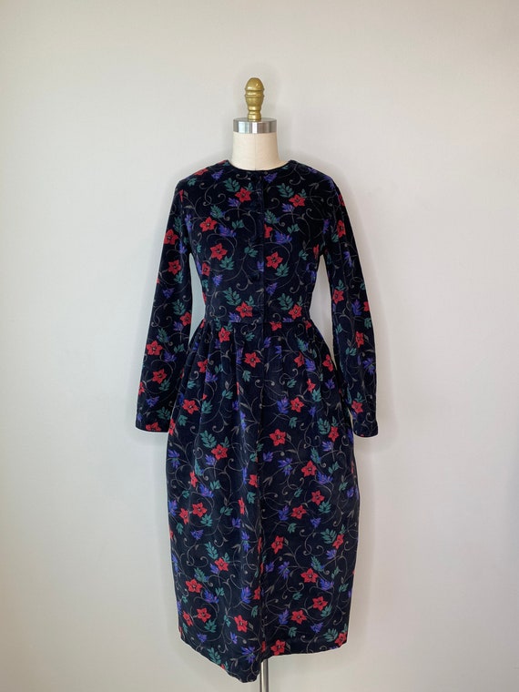 Talbots Red Floral Corduroy Long Sleeve Dress - Etsy