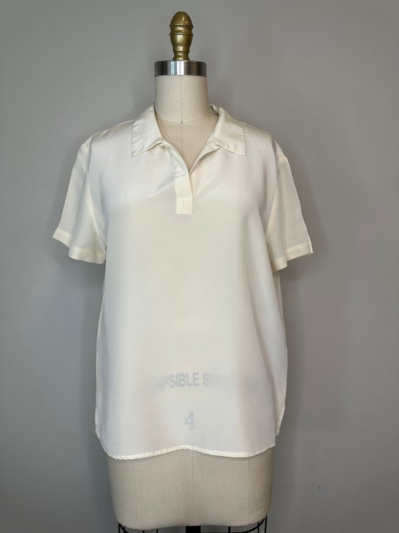 Liz Claiborne Short Sleeve Silk Blouse